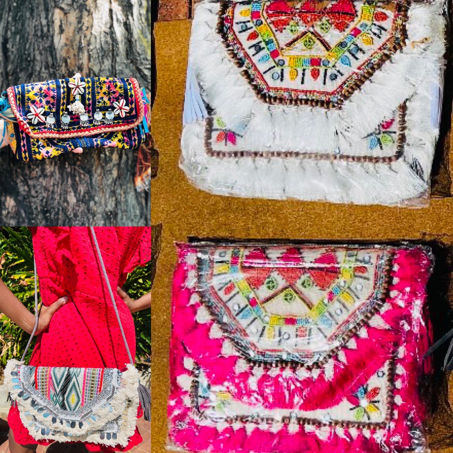 Banjara style hand bags and clutches
