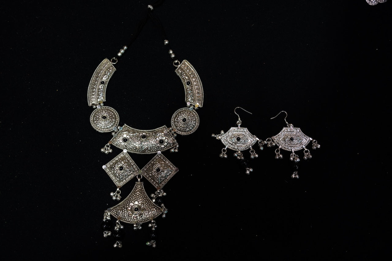 German Silver Necklace & Earrings Set