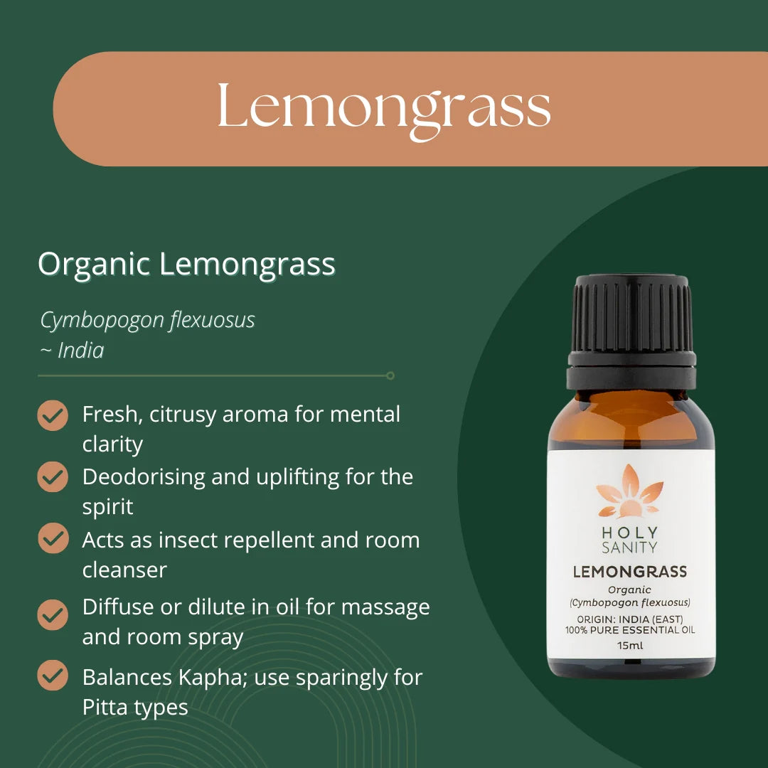 Organic Lemongrass Essential Oil 15ml